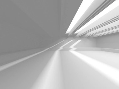 Beyaz Modern Arkaplan. Soyut Bina Konsepti. 3d Hazırlama