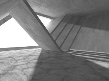 Soyut mimari arka plan. İçi boş beton döşeme. 3d hazırlayıcı