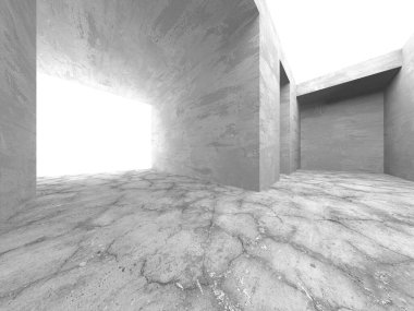 Soyut mimari arka plan. İçi boş beton döşeme. 3d hazırlayıcı