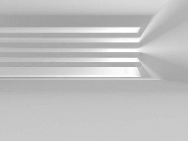 Soyut Beyaz Mimari Tasarım Konsepti. 3d Görüntüleme