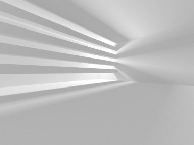 Soyut Beyaz Mimari Tasarım Konsepti. 3d Görüntüleme