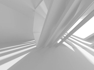 Soyut Beyaz Mimari Tasarım Konsepti. 3d Görüntüleme