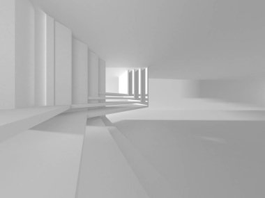 Soyut Beyaz Mimari Tasarım Konsepti. 3d Görüntüleme