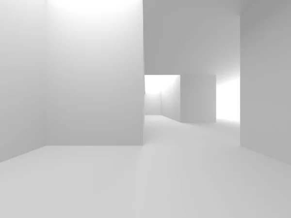 Fundo Moderno Branco Conceito Construção Abstrato Render — Fotografia de Stock