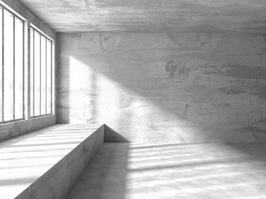 Soyut mimari arka plan. İçi boş beton döşeme. 3d hazırlayıcı