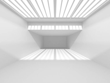 Beyaz Modern Arkaplan. Soyut Bina Konsepti. 3d Hazırlama