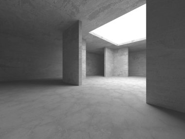 Soyut mimari iç plan. Boş beton oda. 3d hazırlayıcı
