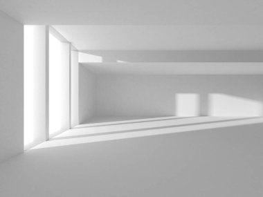 Beyaz Modern Arkaplan. Soyut Bina Konsepti. 3d Hazırlama