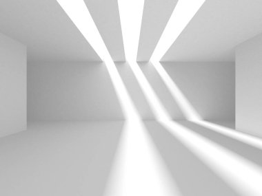 Beyaz Modern Arkaplan. Soyut Bina Konsepti. 3d Hazırlama