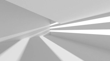 Beyaz Modern Arkaplan. Soyut Bina Konsepti. 3d Hazırlama