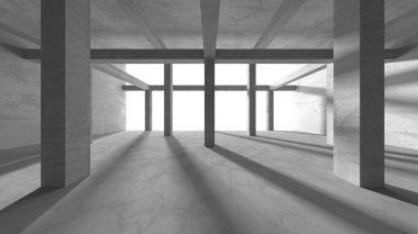 Soyut mimari iç plan. Boş beton oda. 3d hazırlayıcı