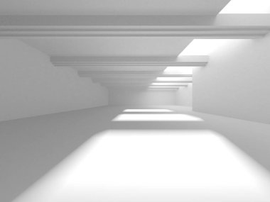 Beyaz Modern Arkaplan. Soyut Bina Konsepti. 3d Hazırlama