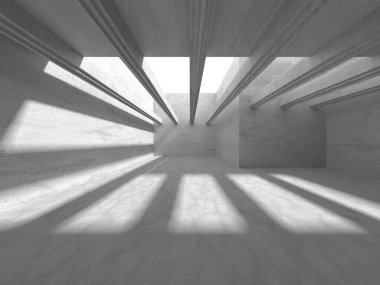 Soyut mimari arka plan. İçi boş beton döşeme. 3d hazırlayıcı