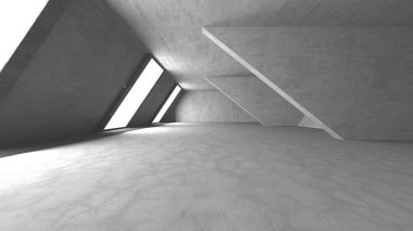 Soyut mimari arka plan. İçi boş beton döşeme. 3d hazırlayıcı