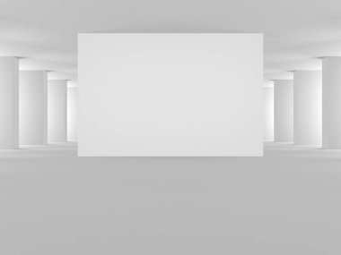 Soyut Beyaz Mimari Tasarım Konsepti. 3d Görüntüleme