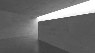 Soyut mimari arka plan. İçi boş beton döşeme. 3d hazırlayıcı