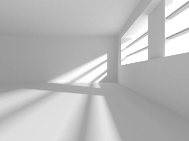 Soyut Beyaz Mimari Tasarım Konsepti. 3d Görüntüleme