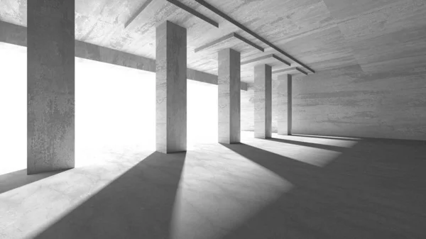 Abstraktní Architektura Interiéru Pozadí Prázdná Betonová Místnost Vykreslení — Stock fotografie