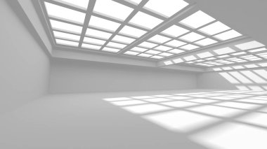 Beyaz Modern Arkaplan. Soyut Bina Konsepti. 3d Hazırlama