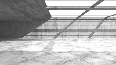 Soyut mimari iç plan. Boş beton oda. 3d hazırlayıcı