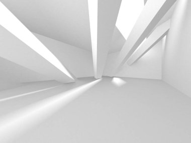 Beyaz Modern Arkaplan. Soyut Bina Konsepti. 3d Hazırlama