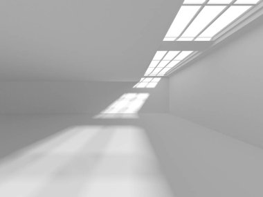 Beyaz Modern Arkaplan. Soyut Bina Konsepti. 3d Hazırlama