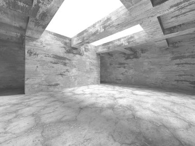 Soyut mimari arka plan. İçi boş beton döşeme. 3d hazırlayıcı