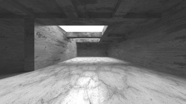 Soyut mimari arka plan. İçi boş beton döşeme. 3d hazırlayıcı