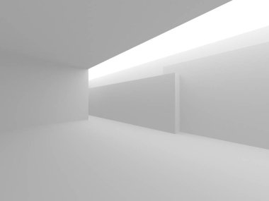 Beyaz Modern Arkaplan. Soyut Bina Konsepti. 3d Hazırlama