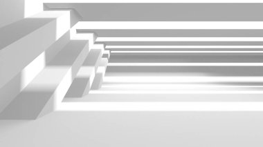 Aydınlatılmış koridor iç tasarımı. Boş Oda İç mimarisi. 3 Boyutlu Hazırlama