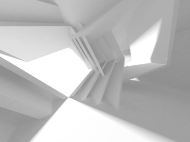 Aydınlatılmış koridor iç tasarımı. Boş Oda İç mimarisi. 3 Boyutlu Hazırlama