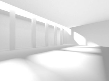 Soyut Beyaz Mimari Tasarım Konsepti. 3d Görüntüleme