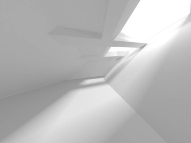 Soyut Beyaz Mimari Tasarım Konsepti. 3d Görüntüleme