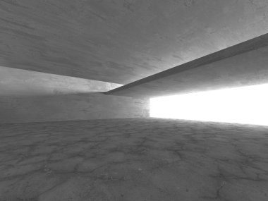 Dark Beton Duvar Mimarisi. Boş Oda. 3d Görüntüleme