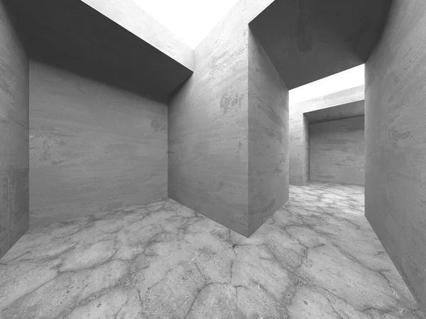 Dark Concrete Wall Architecture Empty Room Render Illustration — Stock Photo, Image