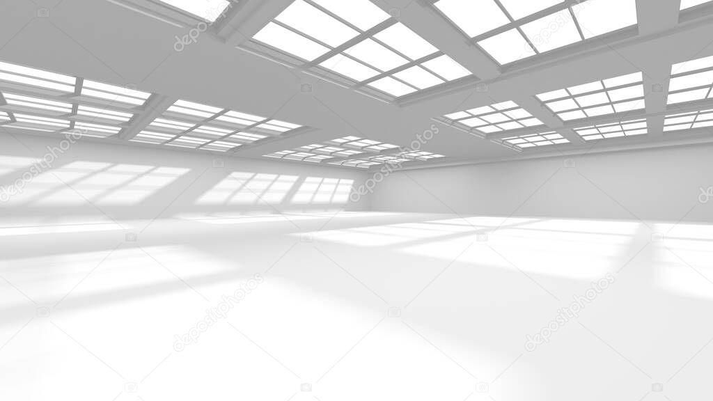 White Modern Background. Abstract Building Concept. 3d Render
