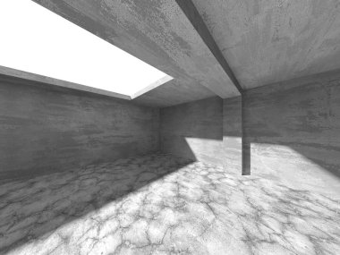 Soyut mimari arka plan. İçi boş beton döşeme. 3d hazırlayıcı