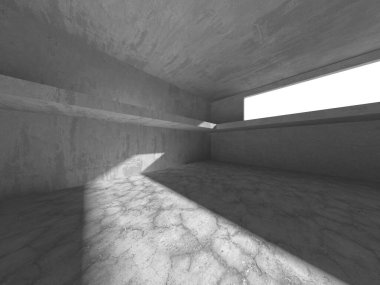 Soyut mimari arka plan. İçi boş beton döşeme. 3d hazırlayıcı