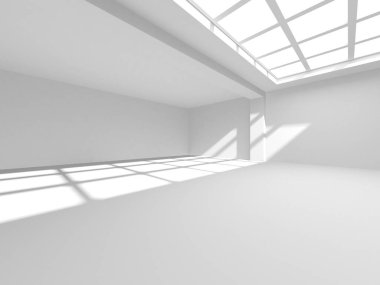 Beyaz Modern Arkaplan. Soyut Bina Konsepti. 3d Hazırlama