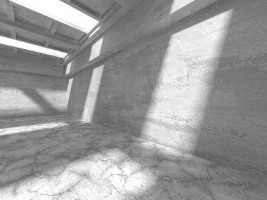 Soyut mimari arka plan. İçi boş beton döşeme. 3d hazırlayıcı