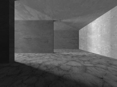 Soyut mimari arka plan. İçi boş beton döşeme. 3d hazırlayıcı