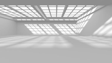 Beyaz Modern Arkaplan. Soyut Bina Konsepti. 3d Hazırlama