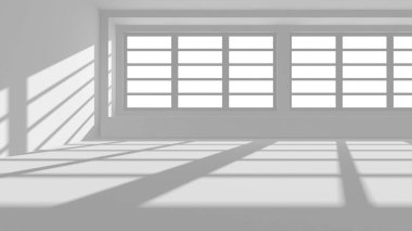 Beyaz Modern Arkaplan. Soyut Bina Konsepti. 3d Hazırlama