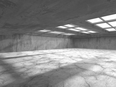 Soyut mimari arka plan. İçi boş beton döşeme. 3d hazırlayıcı