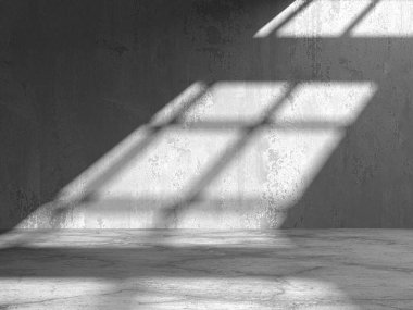 Soyut mimari iç plan. Boş beton oda. 3d hazırlayıcı