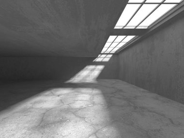 Soyut mimari arka plan. İçi boş beton döşeme. 3d hazırlayıcı