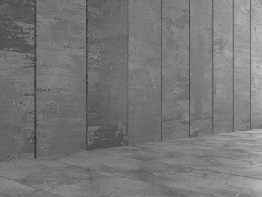 Soyut mimari iç plan. Boş beton oda. 3d hazırlayıcı