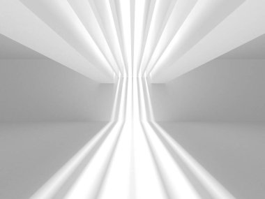 Aydınlatılmış koridor iç tasarımı. Boş Oda İç mimarisi. 3 Boyutlu Hazırlama