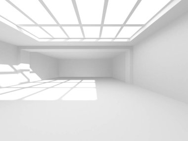 Soyut Beyaz Mimari Tasarım Konsepti. 3d Görüntüleme