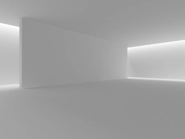 Soyut Beyaz Mimari Tasarım Konsepti. 3d Görüntüleme